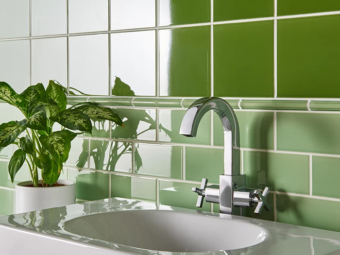 Wandtegel Groen 7,5x15,2x0,7 | 527-801 | Jan Groen Tegels