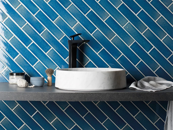 Wandtegel Blauw  6x24x1 | 699-135 | Jan Groen Tegels