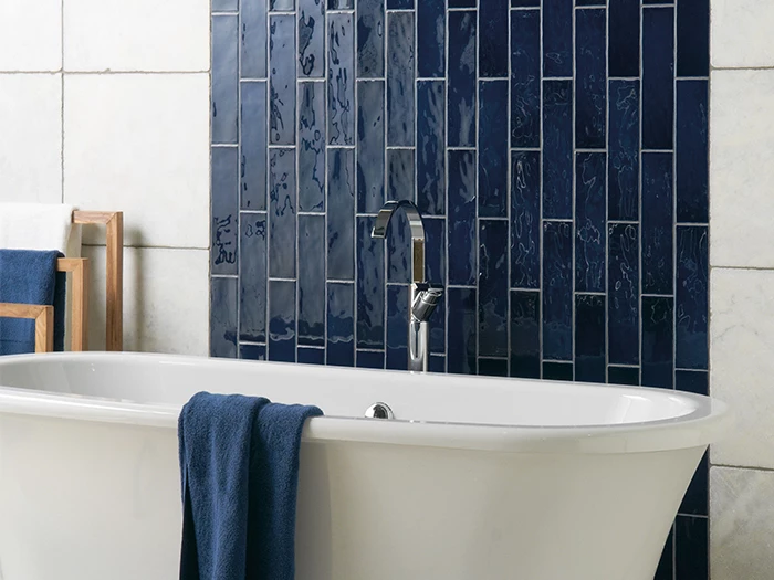 Wandtegel Blauw  7,5x30x1 | 518-170 | Jan Groen Tegels