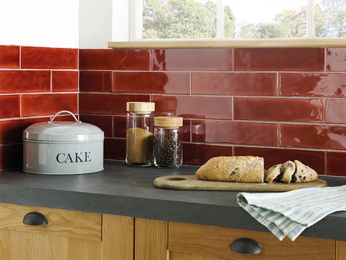 Wandtegel Rood  7,5x30x1 | 338-890 | Jan Groen Tegels