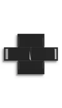 Wandtegel El Barco Biselado Negro Brillo 10 x 20 | 344-960 | Jan Groen Tegels