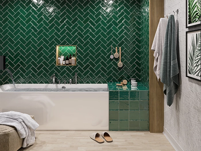 Wandtegel El Barco Glamour Verde 7,5x15x1 | 913-688 | Jan Groen Tegels