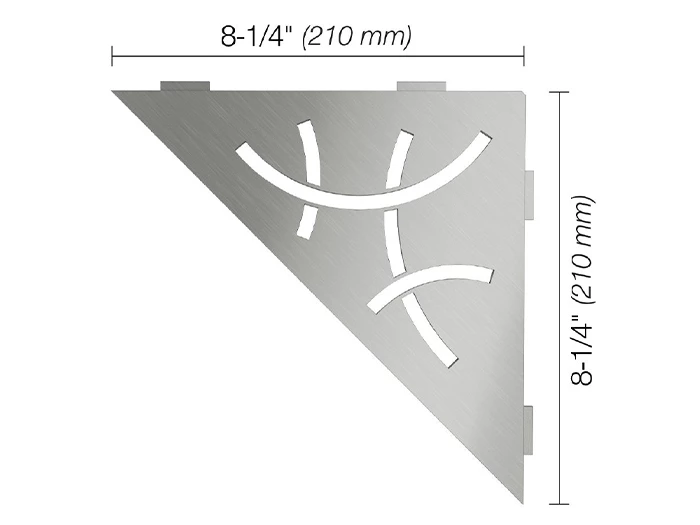 Planchet Shelf E S1 Curve RVS geborsteld | 969-416 | Jan Groen Tegels