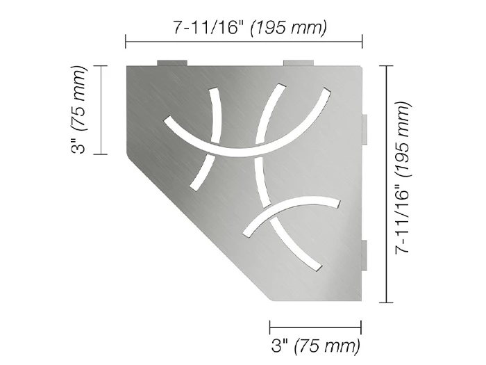 Planchet Shelf E S2 Curve RVS geborsteld | 722-287 | Jan Groen Tegels