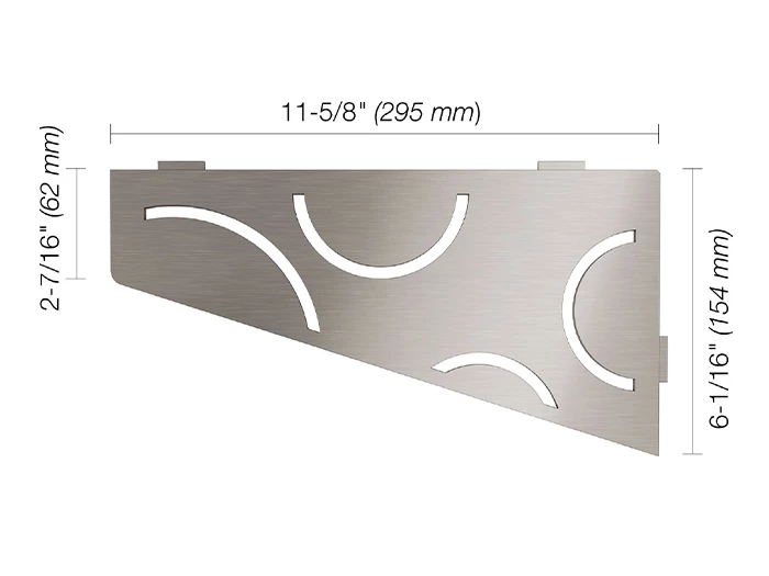 Planchet Shelf E S3 Curve RVS geborsteld | 217-274 | Jan Groen Tegels