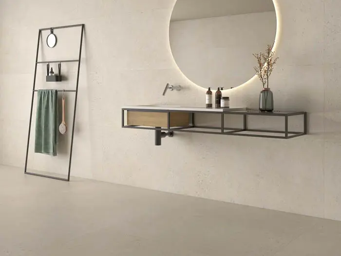 Badkamer Harmonieus Modern Natuursteenlook
