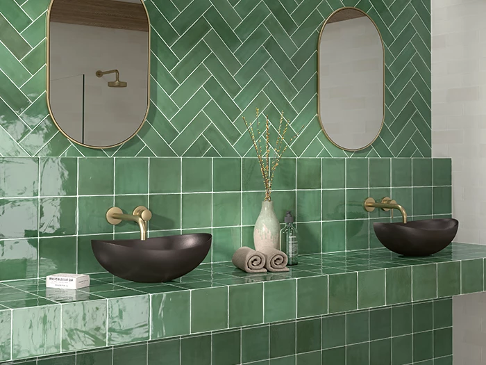 Wandtegel Dune Tabarca Verde 7,5x23x0,9 | 754-511 | Jan Groen Tegels