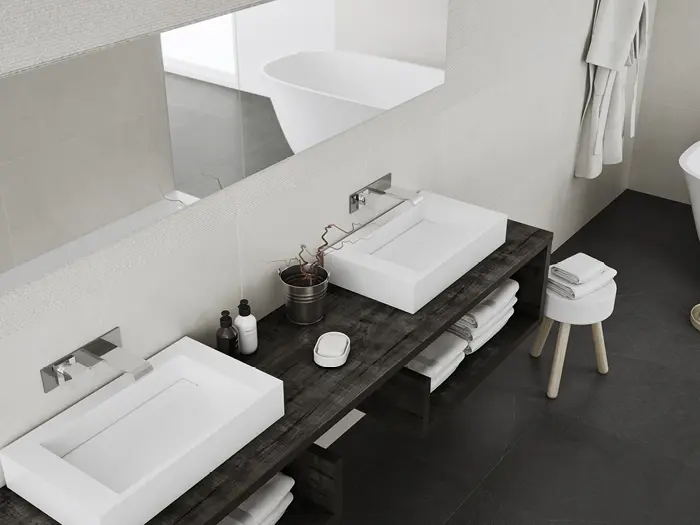 Badkamer stoer zwart wit