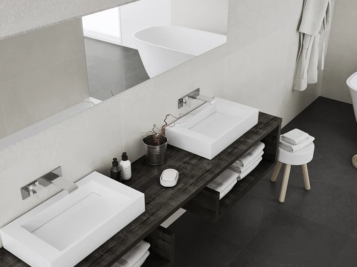 Badkamer stoer zwart wit