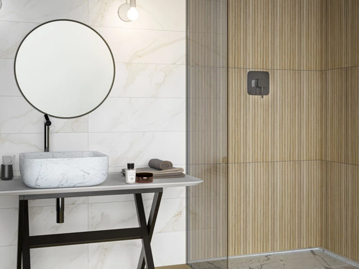 Wandtegel Idea Feel Marble Almond 25 X 75 X 0.8 | 317-373 | Jan Groen Tegels