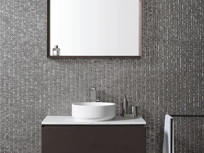 Badkamer Modern Metaallook Mozaïek Reliëf