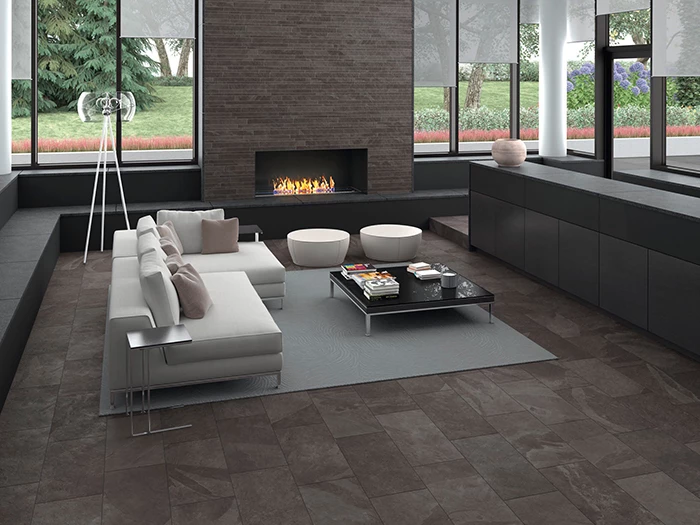 Vloertegel Aleluia Mustang Slate Black Rect 29,5x59,2x0,85 | 910-499 | Jan Groen Tegels
