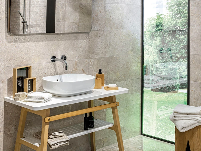 Wandtegel Aleluia Stone Age Greige Satin Ret 30x90x1,17 | 802-088 | Jan Groen Tegels