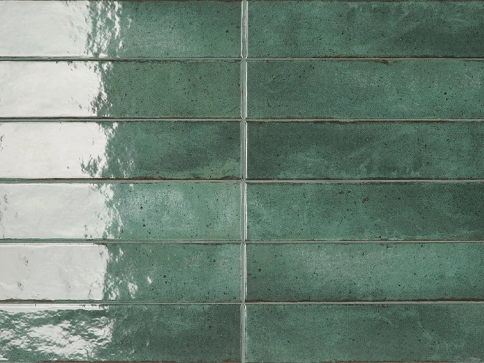 Wandtegel Aleluia Raku Green Jade 5,6x26,7x0,77 | 935-263 | Jan Groen Tegels