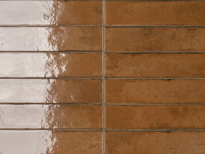 Wandtegel Aleluia Raku Terracota 5,6 x 26,7 | 855-077 | Jan Groen Tegels