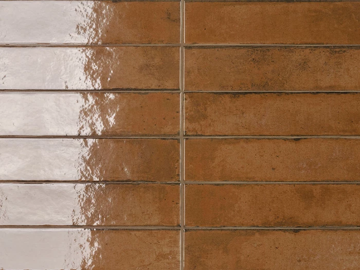 Wandtegel Aleluia Raku Terracota 5,6x26,7x0,77 | 855-077 | Jan Groen Tegels