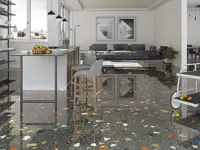 Vloertegel Arcana Stracciatella Grafito Rect 80x80x1.05 | 953-284 | Jan Groen Tegels