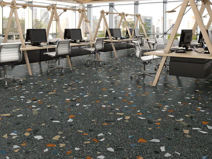 Vloertegel Arcana Stracciatella Grafito Rect 80x80x1.05 | 953-284 | Jan Groen Tegels  | Dit product is niet meer verkrijgbaar