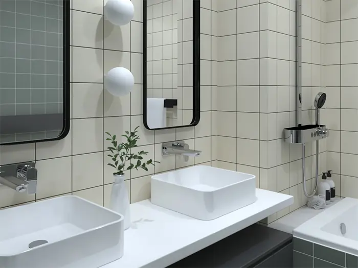 Badkamer Modern Natuursteenlook