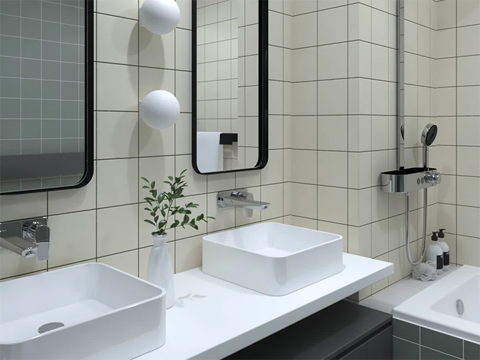 Badkamer Modern Natuursteenlook