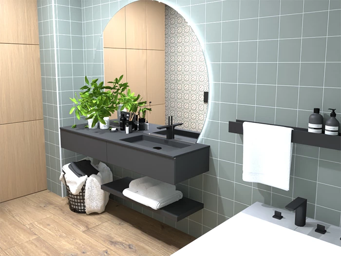 Badkamer Modern Steenlook