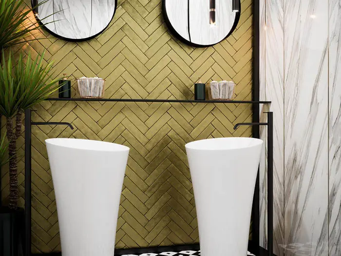 Wandtegels Goud 6.2 x 25 | 371-831 | Jan Groen Tegels