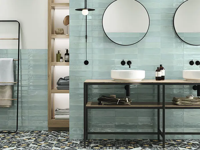 Badkamer Landelijk Modern Wandtegel Groen