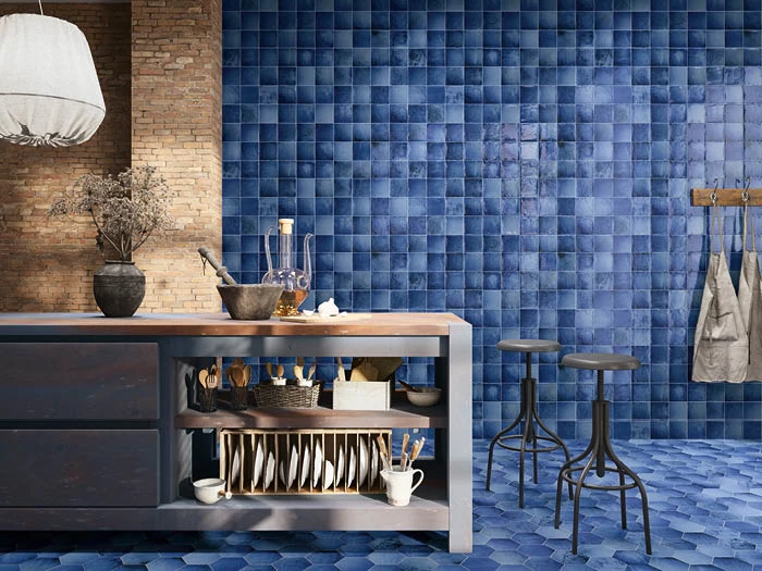 Wandtegels Blauw 12.4 X 12.4 X 0.96 | 666-711 | Jan Groen Tegels