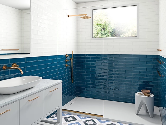 Wandtegel Blauw  7,5x30x0,7 | 298-677 | Jan Groen Tegels