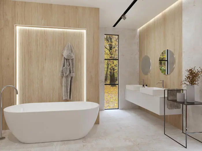 Badkamer Landelijk Houtlook