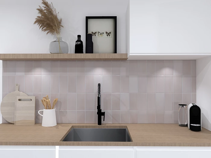 Wandtegel Motto By Mosa T2A04C Tide Pink Glans 9,7x19,7x0,63 | 596-955 | Jan Groen Tegels