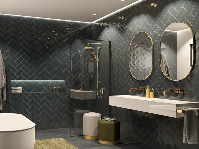 Wandtegel Motto By Mosa T2A10C Tide Dark Grey Glans 9,7 x 19,7 | 347-217 | Jan Groen Tegels