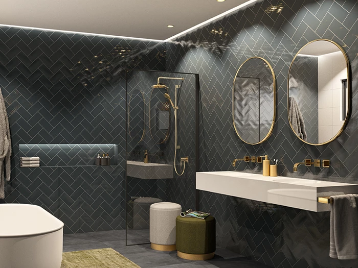 Wandtegel Motto By Mosa T2A10C Tide Dark Grey Glans 9,7x19,7x0,63 | 347-217 | Jan Groen Tegels