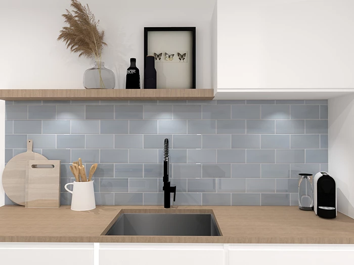 Wandtegel Motto By Mosa T2A06C Tide Blue Glans 9,7x19,7x0,63 | 200-851 | Jan Groen Tegels