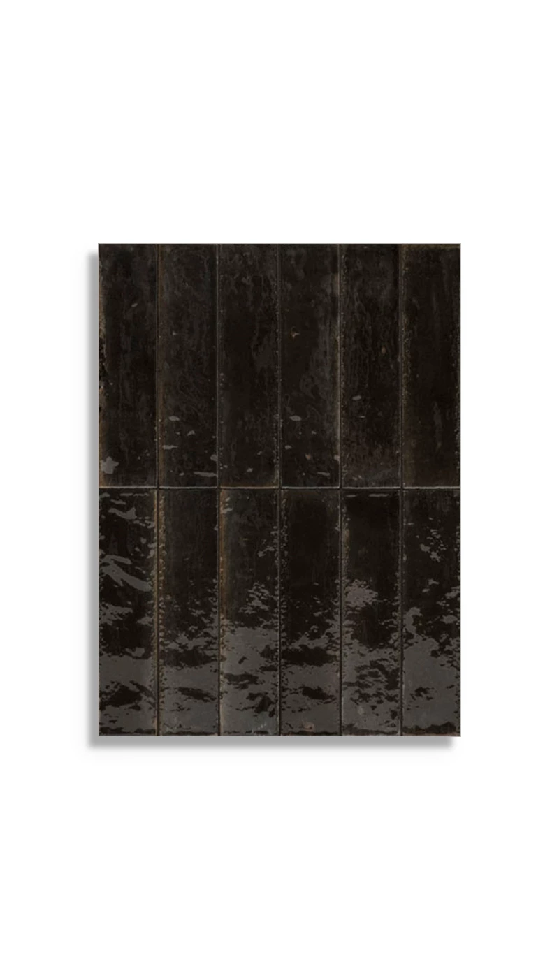 Vloertegel Piet Boon Glaze Tile Black 6x24x1 | 622-890 | Jan Groen Tegels