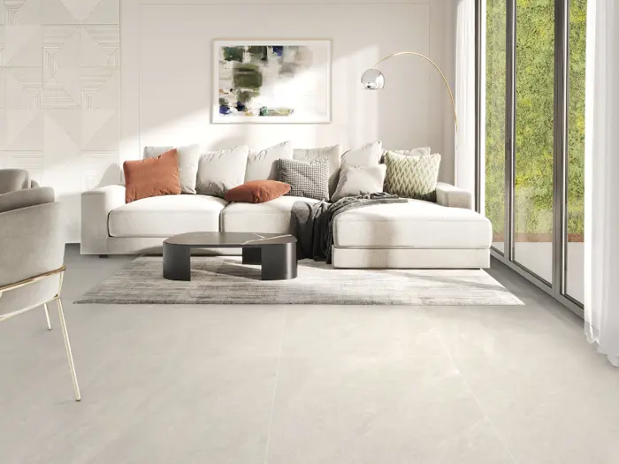 Vloertegel Motto by Mosa Shore Light Warm Grey 89,7 x 89,7 | 563-866 | Jan Groen Tegels