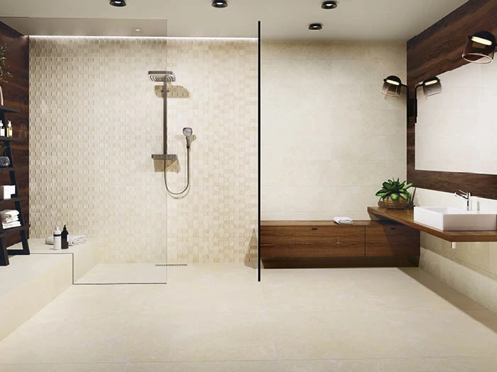 Wandtegel Rocersa Kalos/Palermo Relief Taupe 33x100x0,9 | 230-833 | Jan Groen Tegels  | Dit product is niet meer verkrijgbaar