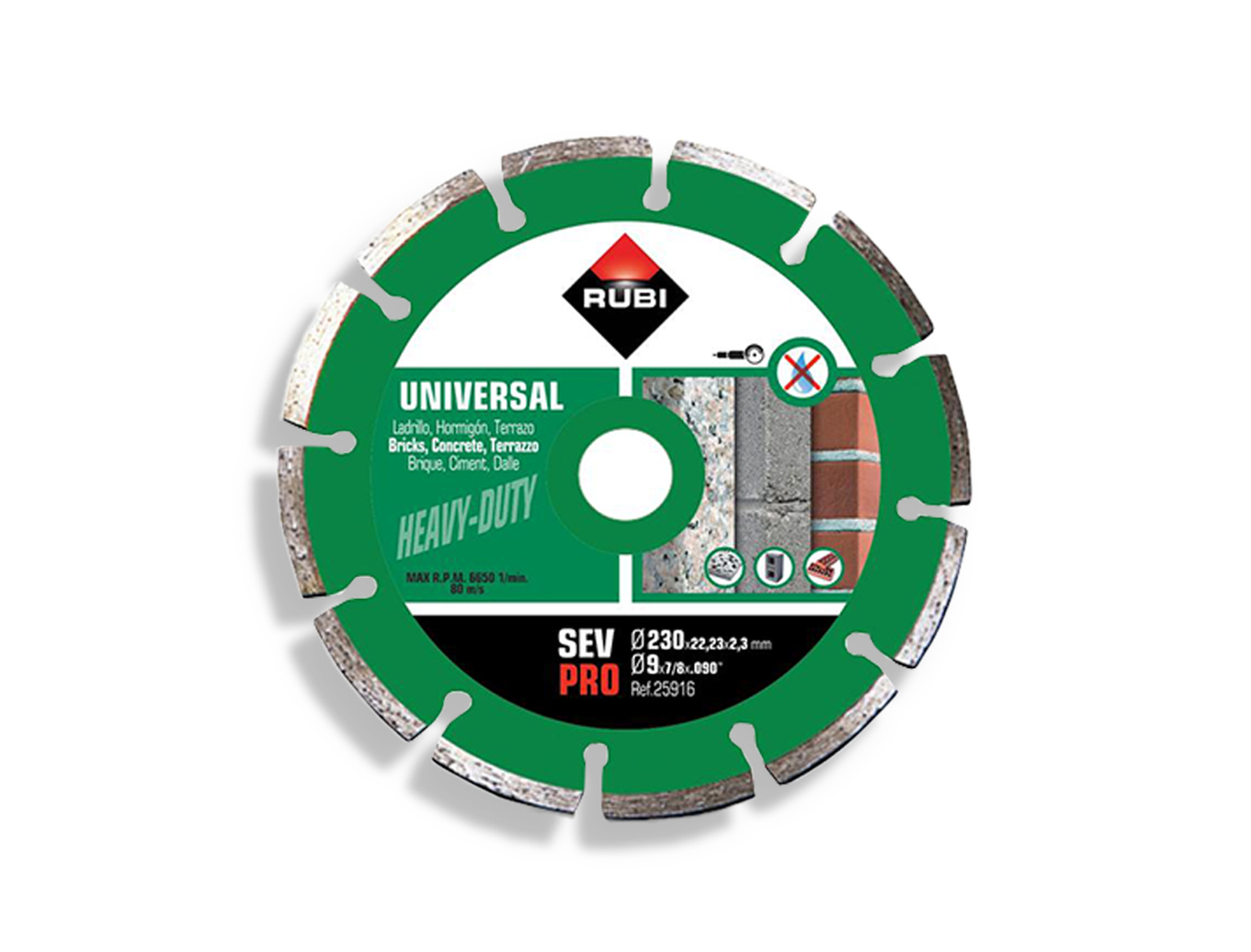 Tegelgereedschap Rubi Sev 230 Pro Gesegmenteerd