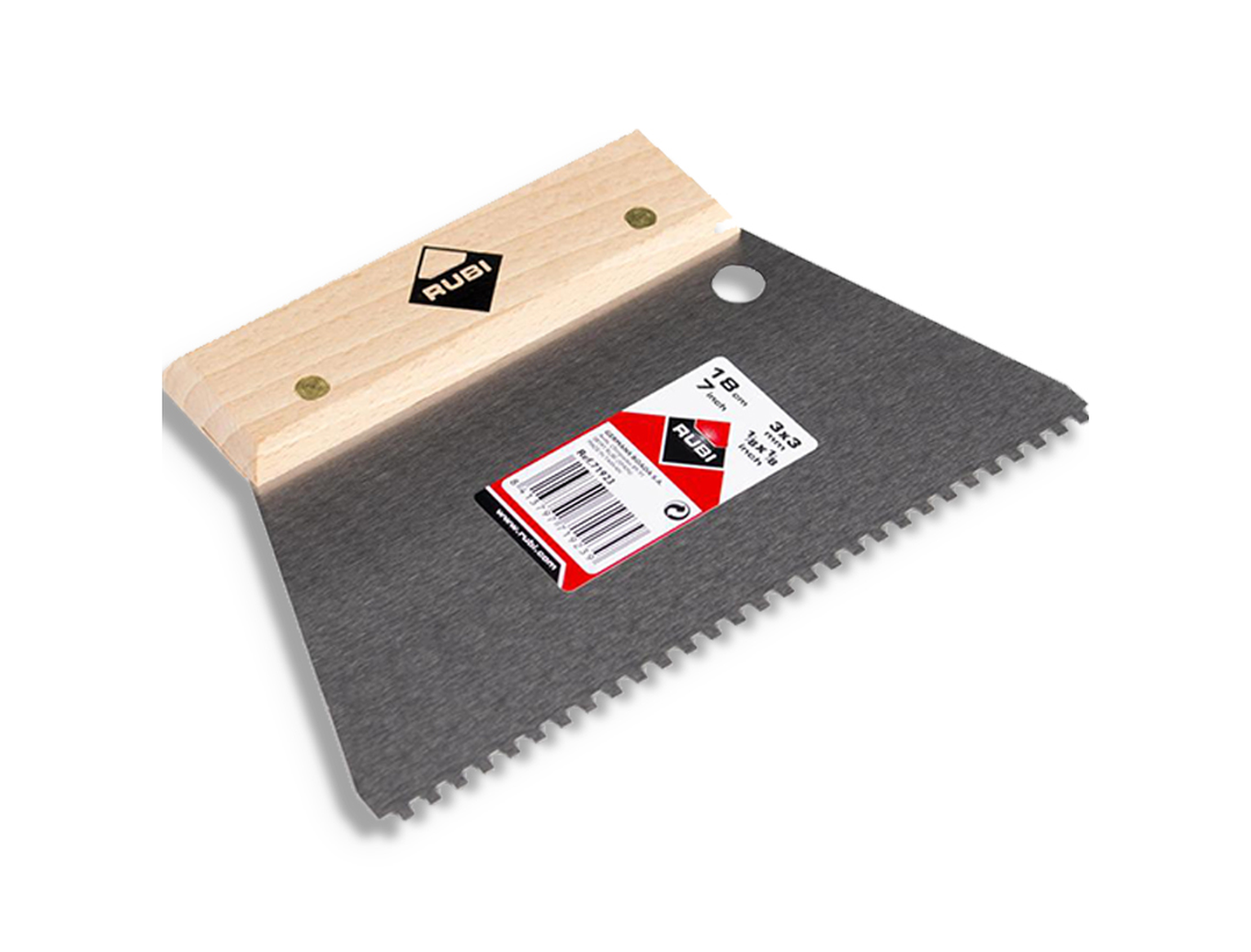 Tegelgereedschap Rubi Eenv Lijmspaan 18Cm 3x3Mm Ht Grp
