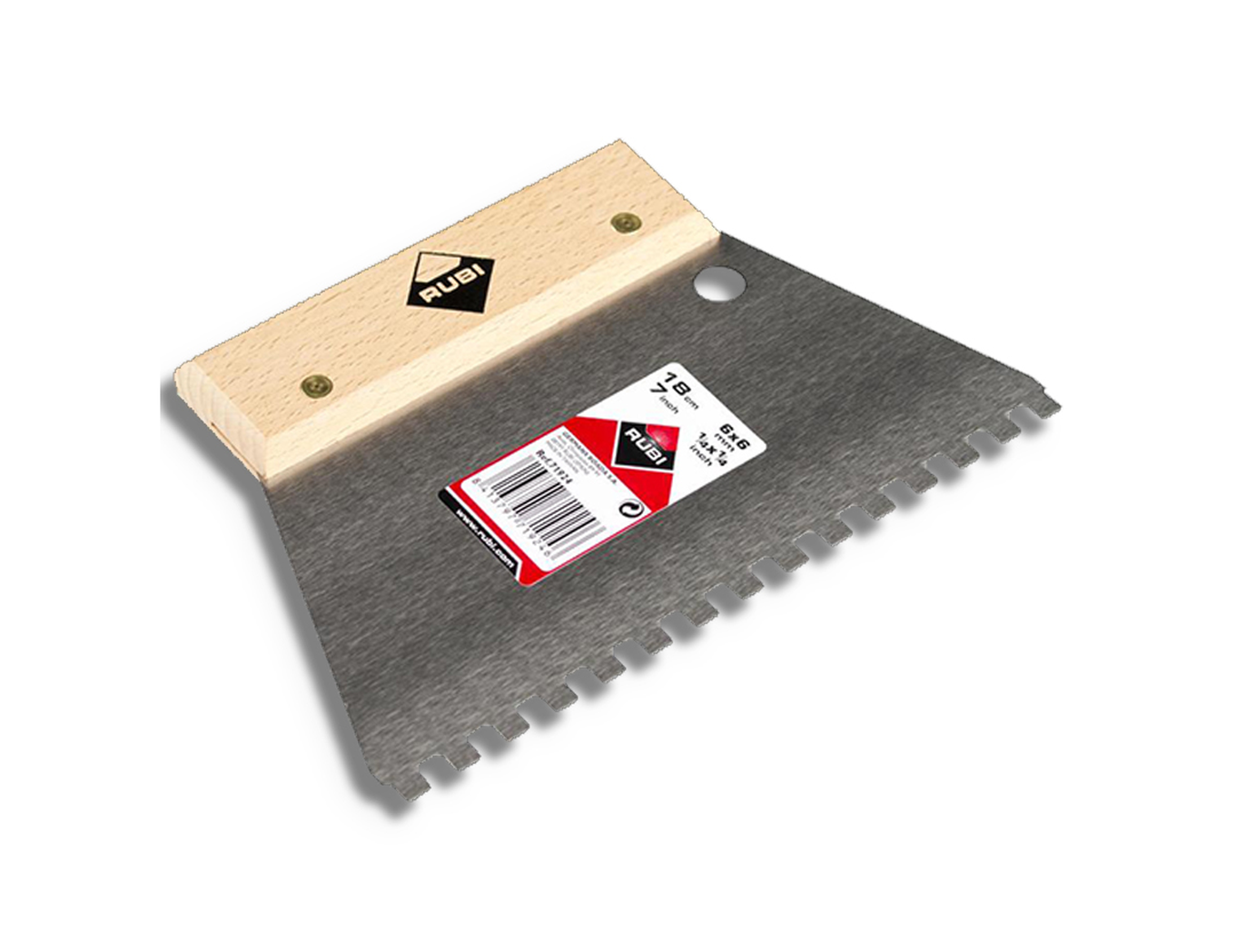 Tegelgereedschap Rubi Eenv Lijmspaan 18Cm 6x6Mm Ht Grp