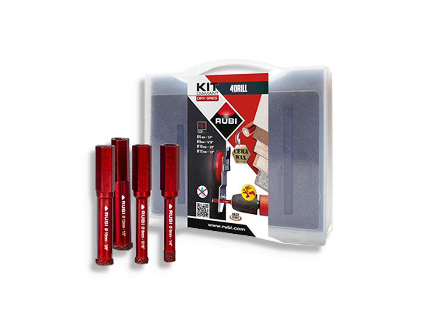 Tegelgereedschap Rubi Diamantboor Kit Mini 4Drill