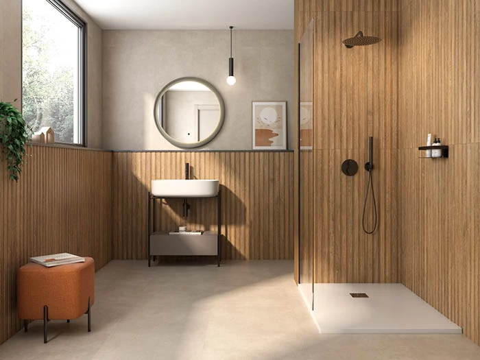 Badkamer Modern Wandtegel Houtlook