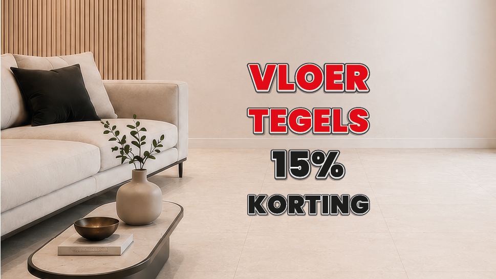 Oktober Vloerenmaand: Vloertegels 15% korting bij Jan Groen Tegels.