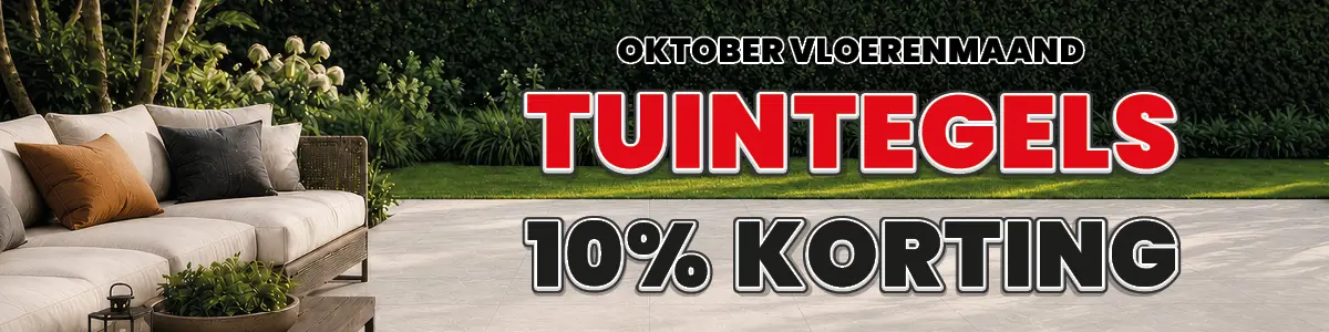 Oktober Vloerenmaand: Tuintegels 10% korting bij Jan Groen Tegels