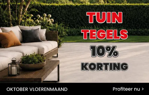 Oktober Vloerenmaand: Tuintegels 10% korting.
