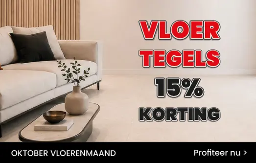 Oktober Vloerenmaand: Vloertegels 15% korting.